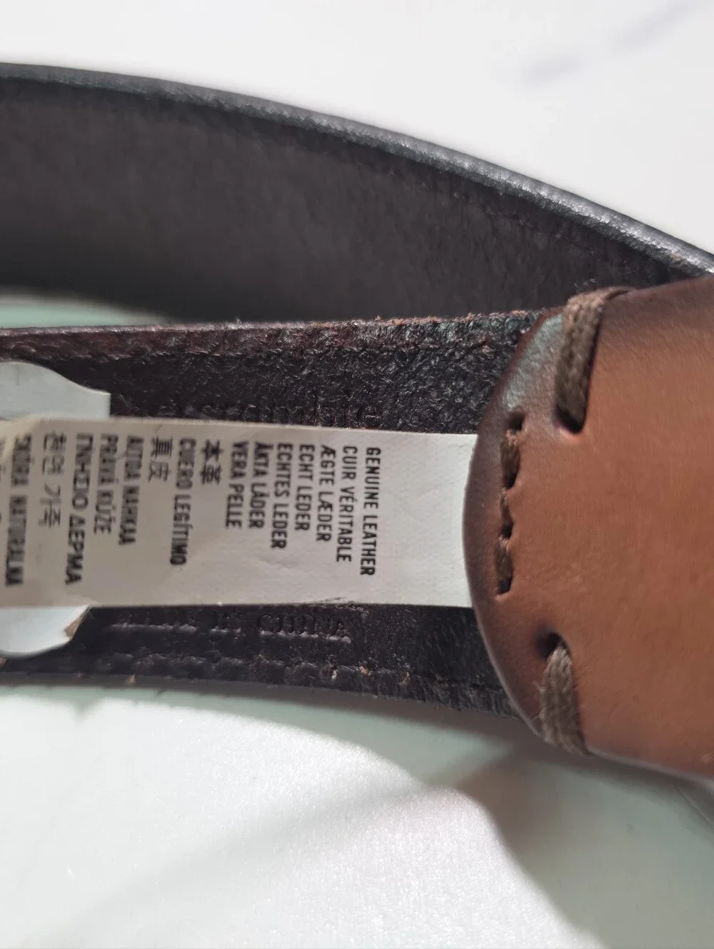 Abercrombie & Fitch Brown Leather Belt – A&F Logo